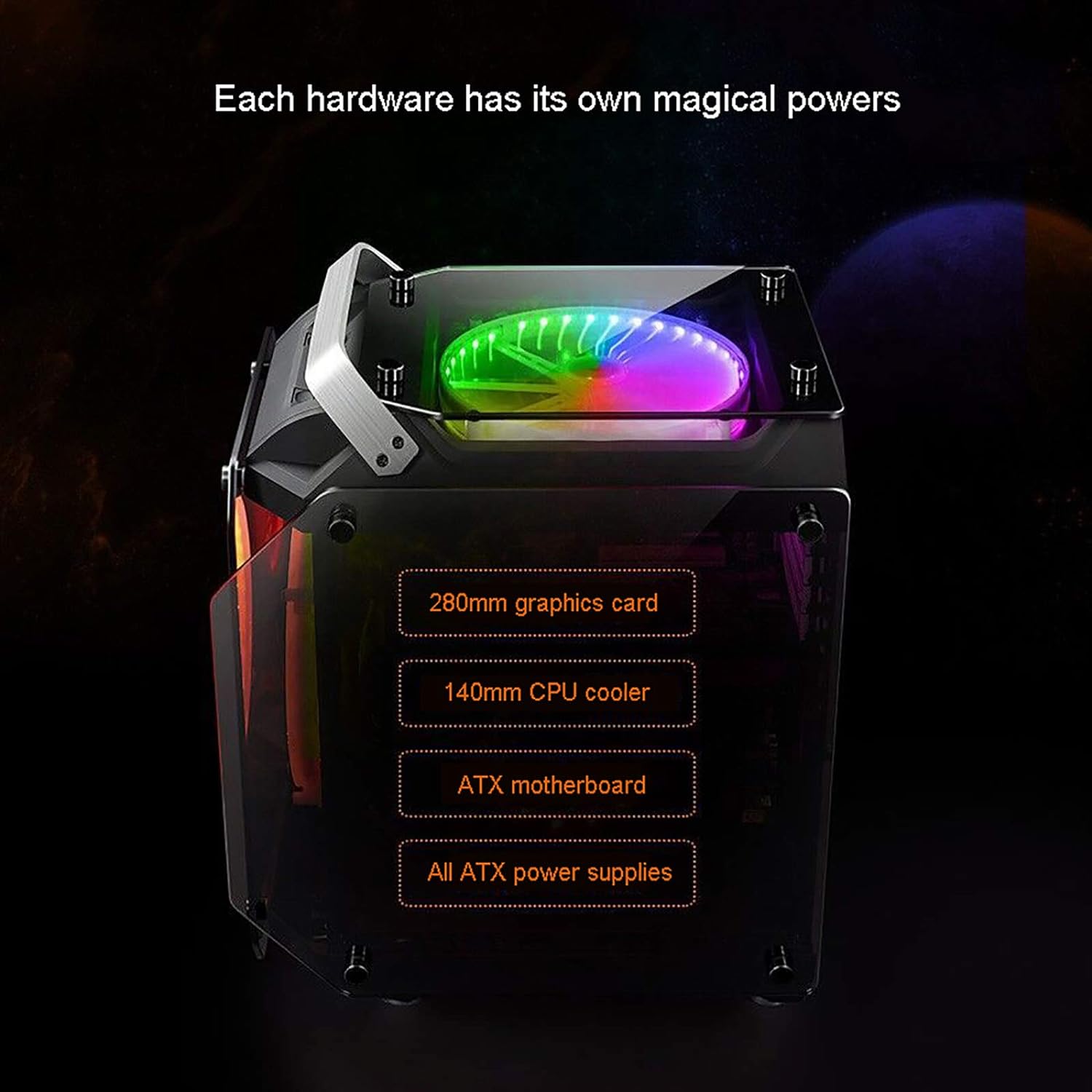 Airflow ATX Desktop Case USB 3.0 Ports with Tempered Glass Panels Gaming Desktop Computer Case Side Glass E-sports Chassis M-ATX Motherboard 2x200mm Fan, Tempered Glass ATX/M-ATX Computer PC Case Black Airflow ATX Desktop Case USB 3.0 Ports with Tempered Glass Panels Gaming Desktop Computer Case Side Glass E-sports Chassis M-ATX Motherboard 2x200mm Fan, Tempered Glass ATX/M-ATX Computer PC Case Black